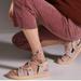 Anthropologie Shoes | Nib Anthropologie Suede Taupe Pink Gladiator Tie Up Sandals Size 8 | Color: Pink/Purple | Size: 8