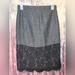 J. Crew Skirts | J. Crew - Size 2 - Wool Blend Midi Skirt With Lace And Sequin Details - Euc | Color: Black/Gray | Size: 2