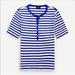 J. Crew Tops | Nwt J.Crew Ribbed Elbow-Sleeve Henley Stripe M | Color: Blue/White | Size: M