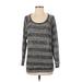 Forever 21 Pullover Sweater: Gray Color Block Tops - Women's Size Small