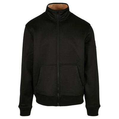 Anorak URBAN CLASSICS "Urban Classics Herren Teddy Bonded Zip Jacket", Herren, Gr. M, grau (charcoal), 64% Polyester, 31% Viskose, 5% Elasthan, unifarben, casual, normal, amerikanischer Ausschnitt, Langarm, Jacken Image