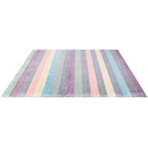 Teppich CARPET CITY ""YOUNG955"" Teppiche Gr. B: 120cm, 11mm, L: 160cm, bunt Bunter Kinderteppich mit Streifen-Muster