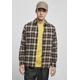 Langarmhemd URBAN CLASSICS "Urban Classics Herren Checked Roots Shirt" Gr. XL, US-Größen, braun (darkground, warmsand) Herren Hemden Langarm