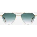 AO Sebring Sunglasses - Women's White Gold Frame SunVogue Green Gradient AOLite Nylon Lenses Polarized 55-19-140 SEB355STHAEGN-P