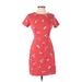 Old Navy Casual Dress: Red Floral Motif Dresses - Women's Size X-Small