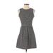 J.Crew Factory Store Casual Dress - A-Line: Black Stripes Dresses - Women's Size 2X-Small