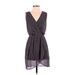 Forever 21 Casual Dress - Wrap V Neck Sleeveless: Purple Dresses - Women's Size Small