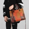 Sacs à main en cuir véritable pour femmes sacs à bandoulière de luxe pour dames rétro shopping