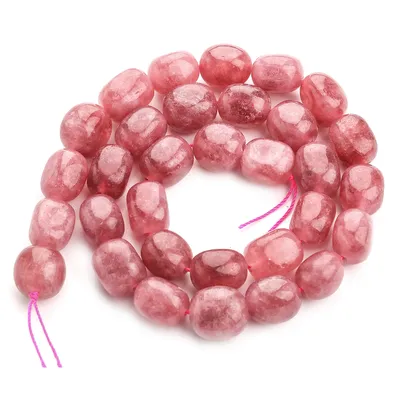 Perles de pierre en vrac Quartz fraise 9x11mm forme irrégulière pour la fabrication de bijoux
