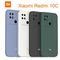 Xiaomi – coque en Silicone liquide avec Logo étui pour Redmi 10 10A 10C livraison rapide