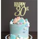 Drapeaux de gâteau de couleur or pour adulte décoration pour fête d'anniversaire 30 40 50 60 ans