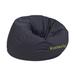 Personalized Small Solid Gray Bean Bag Chair for Kids and Teens [DG-BEAN-SMALL-SOLID-GY-TXTEMB-GG] - Flash Furniture DG-BEAN-SMALL-SOLID-GY-TXTEMB-GG