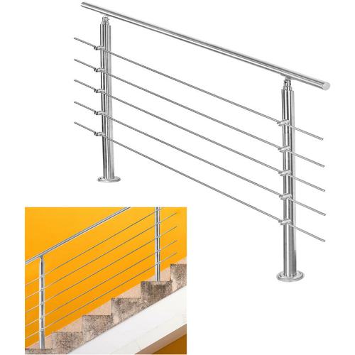 Randaco Treppengeländer Geländer Edelstahl Handlauf Brüstung Treppe Ø42mm für Treppen Balkon Innen