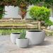 Plantara 20", 16", & 13" D Round Solid White Concrete Planter pot (Set of 3), Outdoor Planter , Modern Flower pot for Home