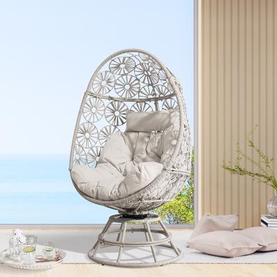 Wicker Egg Chair Nest Basket Swivel Egg Chair with Cushion