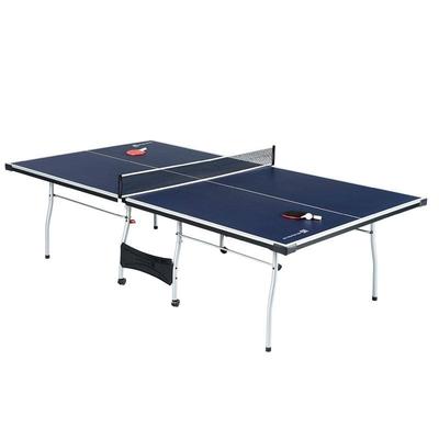 Official Tournament Grade Blue Foldable Indoor Table Tennis Table with Paddles and Balls - 108'' L x 60'' W x 30'' H