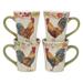 Certified International Floral Rooster 20 oz. Mugs, Set of 4 Assorted Designs