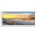 Stupell Industries Panoramic Coastal Beach Sunrise Photograph White Framed Art Print Wall Art Design by H.J. Herrera