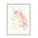 Stupell Industries Charming Unicorn Smiling Flower Crown Stars Design Graphic Art White Framed Art Print Wall Art Design by Victoria Barnes