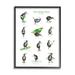 Stupell Industries Athletic Kiwi Various Exercises Bird Drawings Chart Graphic Art Black Framed Art Print Wall Art Design by Amelie Legault