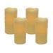 LED Wax Dripping Pillar Candle (Set of 4) 3 Dx6 H Wax/Plastic - 2 C Batteries Not Incld.
