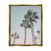 Stupell Industries Tall Tropical Palm Trees Clear Sunset Sky Photograph Metallic Gold Floating Framed Canvas Print Wall Art Design by Natalie Carpentieri