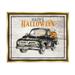 Stupell Industries Happy Halloween Pumpkin Truck Graphic Art Metallic Gold Floating Framed Canvas Print Wall Art Design by Daniela Santiago