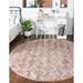 Unique Loom Osage Eco Trellis Rug Dusty Rose/Ivory 3 3 Round Trellis Transitional Perfect For Dining Room Entryway Bed Room Kids Room