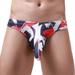 zuwimk Mens Underwear Men s Comfortable Silky Bugle Pouch Tanga Briefs Strings Bikini Underwear Red XL