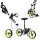 Golf Push Pull Cart with Seat Lightweight Foldable Collapsible 3 Wheels Golf Push Cart Golf Trolley with Foot Brake Adjustable Umbrella Holder & Seat 4 Height Position Handle