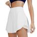 Overall Skirt for Women Embroide Skirt Women Running High Waisted Mesh Layered Tennis Skirt With 2 Pockets 2 In 1 Flowy Running Skirt Shorts Golf Skirt Metallic Skirt Elastic