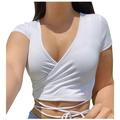 Women s Tops Drawstring Cute T-Shirts Sleeve Ruched Short Slim Crop Cropped Compression Long Sleeve Women Turtle Neck T Shirts for Women Cotton Active Tops Women Women Active Womens Tops