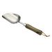 Uxcell Potting Trowel Small Spade Garden Tool Garden Round Shovel with Wood Handle Silver Tone Yellow