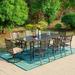 Sophia & William 9 Pieces Metal Outdoor Patio Dining Set with Extendable Table - Black