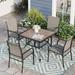 Sophia & William 5 Piece Patio Dining Set Patio Dining Table and 4 Brown Textilene Chairs