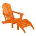 Paradise 2-Piece Set Classic Folding Adirondack Chair with Footrest Ottoman