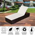 GoDecor Outdoor Wicker Rattan Sun Loungers Bench Chair Seats Pool Rattan Furniture Wicker Recling Chaise Chair Adjustable Backrest