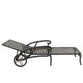 SalonMore Outdoor Aluminum Lounge Bed Adjustable Chair Metal Lounge Chair with 3 Backrest Positions forGarden Patio Lawn