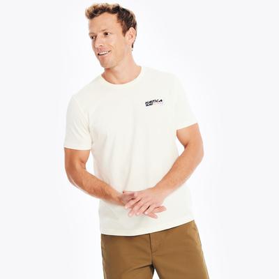 Nautica Men's Sustainably Crafted Surfing Club Graphic T-Shirt Sail Cream, XXL