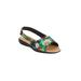 Women's The Adele Sling Sandal by Comfortview in Black Floral (Size 7 1/2 M)