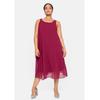 Partykleid SHEEGO "Große Größen", Damen, Gr. 44, Normalgrößen, lila (himbeere), Obermaterial: 100% Polyester;Futter: 100% Polyester, unifarben, elegant, figurumspielend knieumspielend, Rundhals, ohne Ärmel, Kleider Partykleid, in figurumspielender...