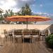 clihome 15Ft Patio Maket Umbrella w/ Base & Led Metal in Orange | 96.5 H x 181.1 W x 106.3 D in | Wayfair CL-HTSTD014