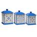 Certified International Lemonade Square Canister Set 3 Pc. Ceramic in Blue/White/Yellow | 8 H x 9.5 W x 6.5 D in | Wayfair 29164