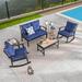 Festival Depot 5-Piece Outdoor Conversation Set Metal in Blue | Wayfair PF22006-007-B