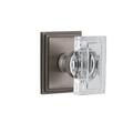 Grandeur Carré Square Rosette Privacy w/ Carré Crystal Door Knob Crystal in Gray | 2.95 H x 2.5 W in | Wayfair 873078