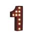 17 Stories Number 12" LED Marquee Sign, Metal in Brown/Red | 12 H x 12 W x 3 D in | Wayfair 4049257CA397494A886B7A6D357FD61B