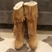Jessica Simpson Shoes | Jessica Simpson, Wedge/ Fringe Boot, Js Camera Style/ Tan, Suede, Size 7 | Color: Tan | Size: 7