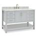 Orren Ellis Alarise 55" Single Bathroom Vanity Set Wood/Marble in Gray | 35 H x 55 W x 22 D in | Wayfair 5129F41B22EB4D49A5D88E1CCDD0002D