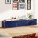 Wade Logan® Audvik Sideboard Storage 3X1 Metal Credenza Celebrity Decorative Cabinet in Blue | 15 H x 89.57 W x 14.8 D in | Wayfair