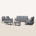 Latitude Run® Hallmundur 10 Piece Multiple Chairs Seating Group w/ Cushions Metal/Rust - Resistant Metal in Black/Gray | Outdoor Furniture | Wayfair